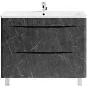 Тумба с раковиной Vod-ok Адель 100 напольная, мрамор графит софт тач 4044-3