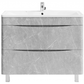 Тумба с раковиной Vod-ok Адель 100 мрамор белый напольная