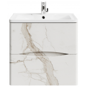 Тумба с раковиной Vod-ok Адель 60 мрамор белый натур милк