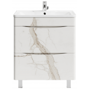 Тумба с раковиной Vod-ok Адель 70 мрамор белый натур милк