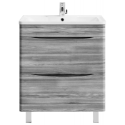 Тумба с раковиной Vod-ok Адель 70 лиственница структурная контрастно-серая