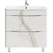 Тумба с раковиной Vod-ok Адель 80 мрамор белый натур милк