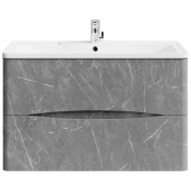 Тумба с раковиной Vod-ok Адель 90 подвесная мрамор серый