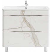Тумба с раковиной Vod-ok Адель 90 мрамор белый натур милк