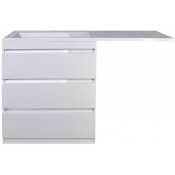 Тумба под раковину напольная Style Line Даллас 130 3 ящ., Люкс белая, PLUS 68 см