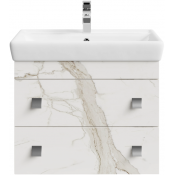 Тумба c раковиной Vod-ok Квадро 70 мрамор белый натур милк