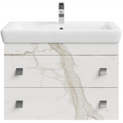 Тумба под раковину Vod-ok Квадро 80 мрамор белый натур милк