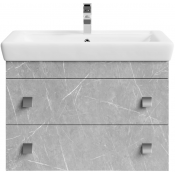 Тумба c раковиной Vod-ok Квадро 80 мрамор белый