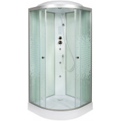 Душевая кабина AvaCan L909GM+EL 90х90 с гидромассажем и электрикой хром/узорчатое