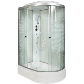 Душевая кабина AvaCan L720LGM+EL 120х80 с гидромассажем и электрикой хром/узорчатое
