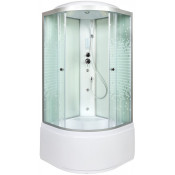 Душевая кабина DTO L910GM+EL 100х100 с гидромассажем и электрикой хром/узорчатое