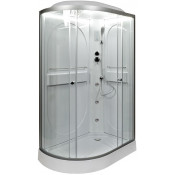 Душевая кабина AvaCan L602RLED+GM с подсветкой и гидромассажем 120х80 хром/прозрачное