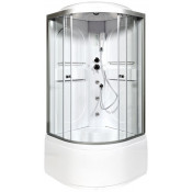 Душевая кабина AvaCan L610GM+EL 100х100 с гидромассажем и электрикой хром/прозрачное