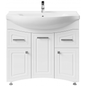 Тумба с раковиной Vod-ok Адам 90 L белый глянец