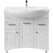 Тумба с раковиной Vod-ok Адам 90 L белый камень 57805