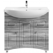 Тумба с раковиной Vod-ok Адам 90 R лиственница структурная контрастно-серая