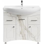 Тумба с раковиной Vod-ok Адам 90 R мрамор белый натур милк