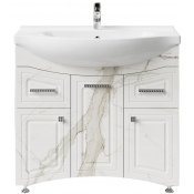 Тумба под раковину Vod-ok Адам 90 L мрамор белый натур милк