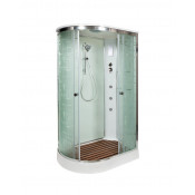 Душевая кабина DTO EM1511RGM+EL 110x80 с гидромассажем и электрикой хром/узорчатое