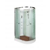 Душевая кабина DTO EM1511LNGM 110x80 с гидромассажем хром/узорчатое