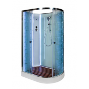 Душевая кабина DTO EM1511LN LED 110x80 с подсветкой хром/узорчатое