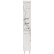 Пенал Vod-ok Арабеска 30 L с бельевой корзиной мрамор белый натур милк