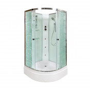 Душевая кабина DTO EM2790NGM 90x90 с гидромассажем хром/узорчатое