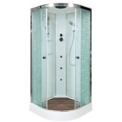 Душевая кабина DTO EM1590GM 90х90 с гидромассажем хром/узорчатое