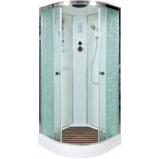 Душевая кабина DTO EM1510EL 100х100 с электрикой хром/узорчатое