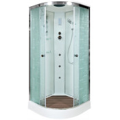 Душевая кабина DTO EM1510GM+EL 100х100 с гидромассажем и электрикой хром/узорчатое