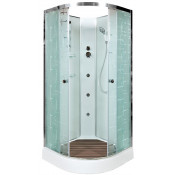 Душевая кабина DTO EM1510NGM 100х100 с гидромассажем хром/узорчатое