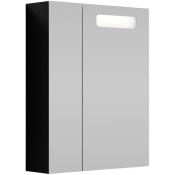 Зеркальный шкаф Vod-ok Мальта 60 R с подсветкой, черный глянец