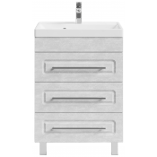 Тумба с раковиной Vod-ok Арабеска 60 белый камень