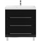 Тумба под раковину Vod-ok Арабеска 80 черный глянец