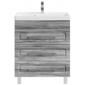 Тумба с раковиной Vod-ok Арабеска 70 лиственница структурная контрастно-серая 64202