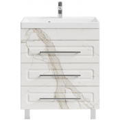 Тумба с раковиной Vod-ok Арабеска 70 мрамор белый натур милк