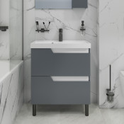 Тумба под раковину Санта Антарес 70 напольный графит матовый (для ум. Астория 70) 700520