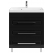 Тумба с раковиной Vod-ok Арабеска 70 черный глянец