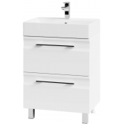 Тумба под раковину Vod-ok Мальта 60 с ящиками, белый глянец