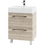 Тумба с раковиной Vod-ok Мальта 60 с ящиками дубослив ореховый светлый 3445