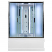 Душевая кабина DTO EM4515LED+GM 150х85 с подсветкой и гидромассажем хром/матовое