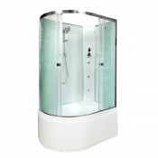Душевая кабина DTO EM4512RNGM 120х80 с гидромассажем хром/с рисунком