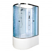 Душевая кабина DTO EM4512RNLED+GM 120х80 с подсветкой и гидромассажем хром/с рисунком