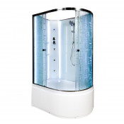 Душевая кабина DTO EM4512LNLED+GM 120х80 с подсветкой и гидромассажем хром/с рисунком
