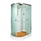 Душевая кабина DTO EM1512RGM 120х80 с гидромассажем хром/с рисунком