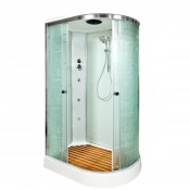 Душевая кабина DTO EM1512LGM 120х80 с гидромассажем хром/с рисунком