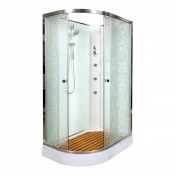 Душевая кабина DTO EM1512RNGM 120х80 с гидромассажем хром/с рисунком