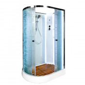 Душевая кабина DTO EM1512RNLED 120х80 с подсветкой хром/с рисунком