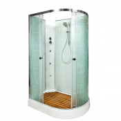 Душевая кабина DTO EM1512LNGM 120х80 с гидромассажем хром/с рисунком