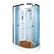 Душевая кабина DTO EM1512LNLED+GM 120х80 с подсветкой и гидромассажем хром/с рисунком